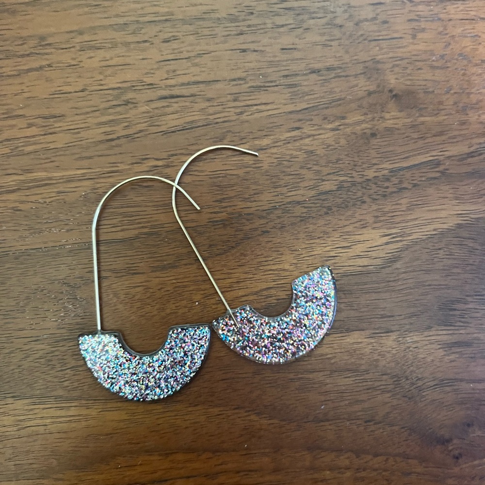 Glittery Half-Moon Earrings